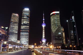 上海浦东建筑夜景风光